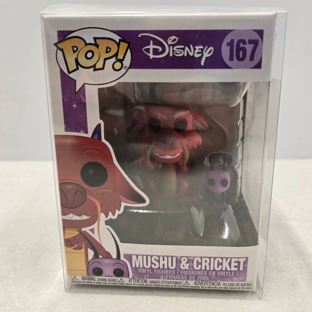 Funko Pop Disney Mulan Mushu & Cricket 167 Vinyl Figure Red Purple OS